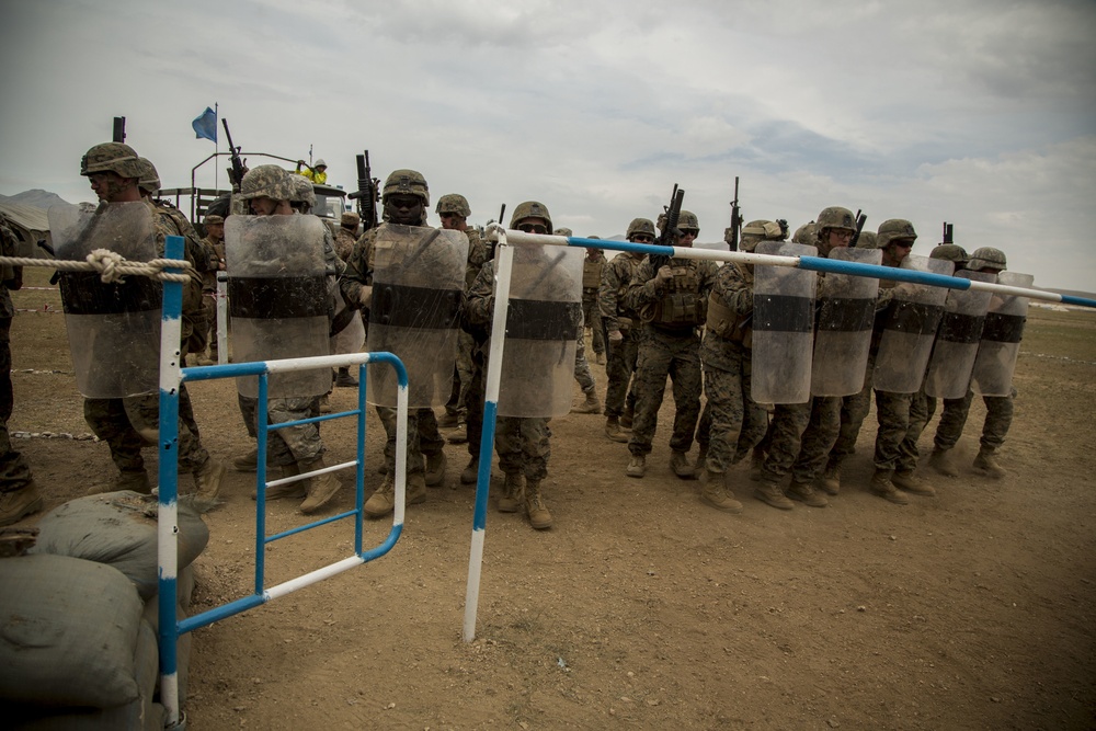 Multinational Participants train in riot control tactics