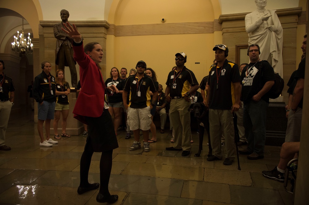 Members of Team Army receive a tour of the US Capitol