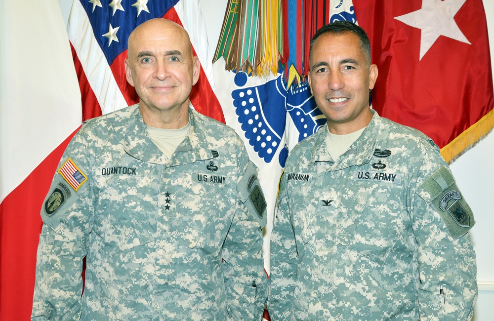 Lt. Gen. David E. Quantock visits at Caserma Ederle in Vicenza, Italy