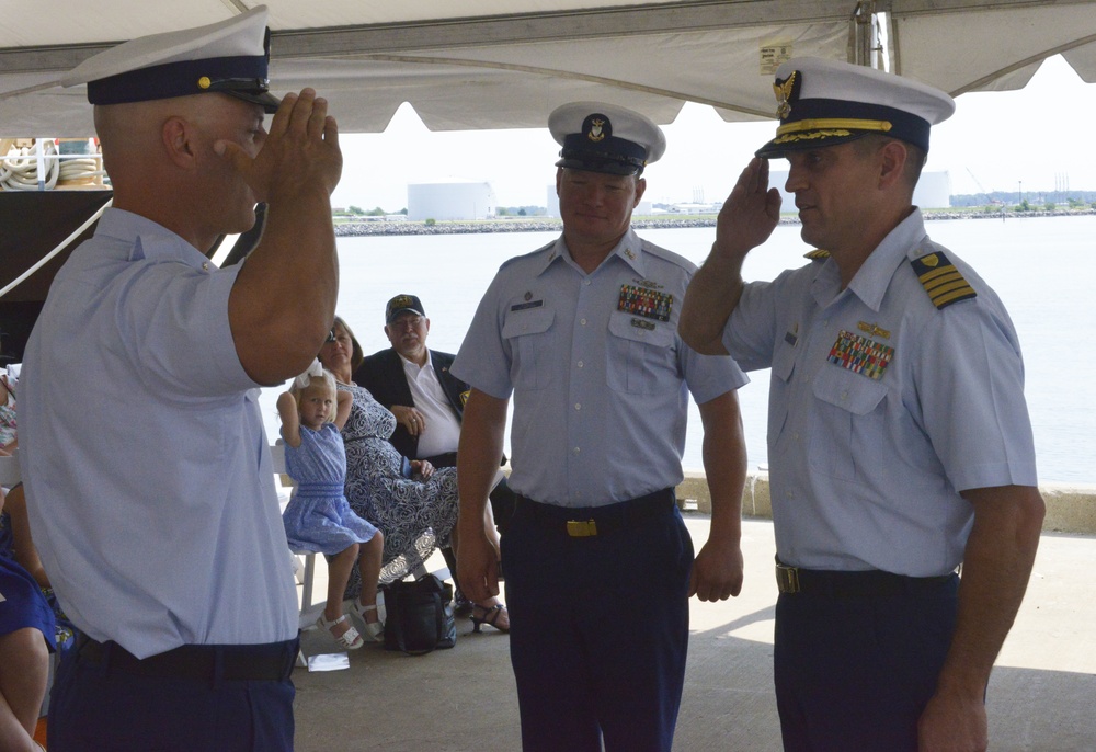 Three Coast Guard cutters change command in Portsmouth
