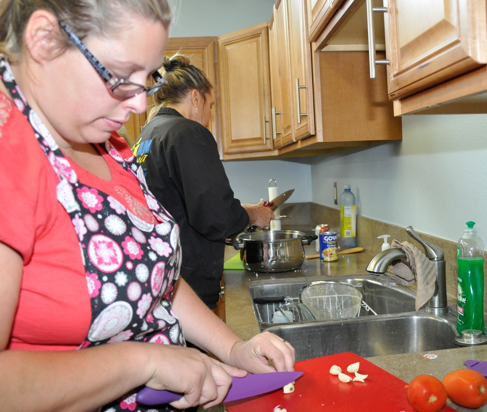 Military spouses get cooking