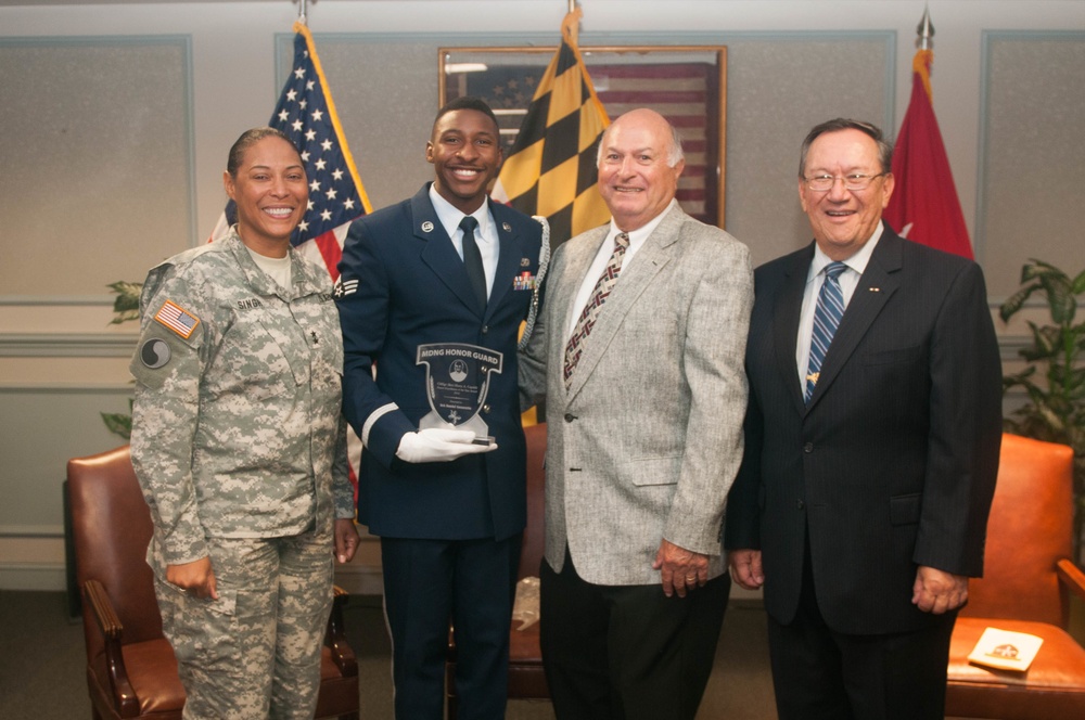 Senior Airman Daniel Generette receives Honor Guardsman of the Year Award