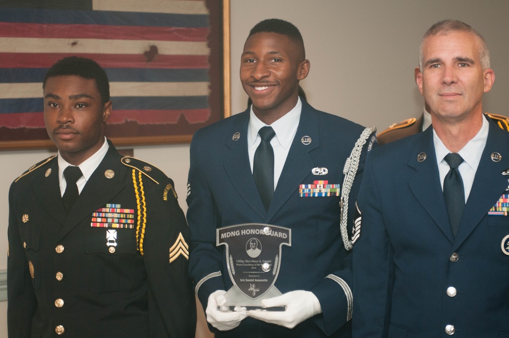 Senior Airman Daniel Generette receives Honor Guardsman of the Year Award