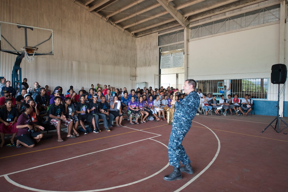 Band performs for students in Pohnpei