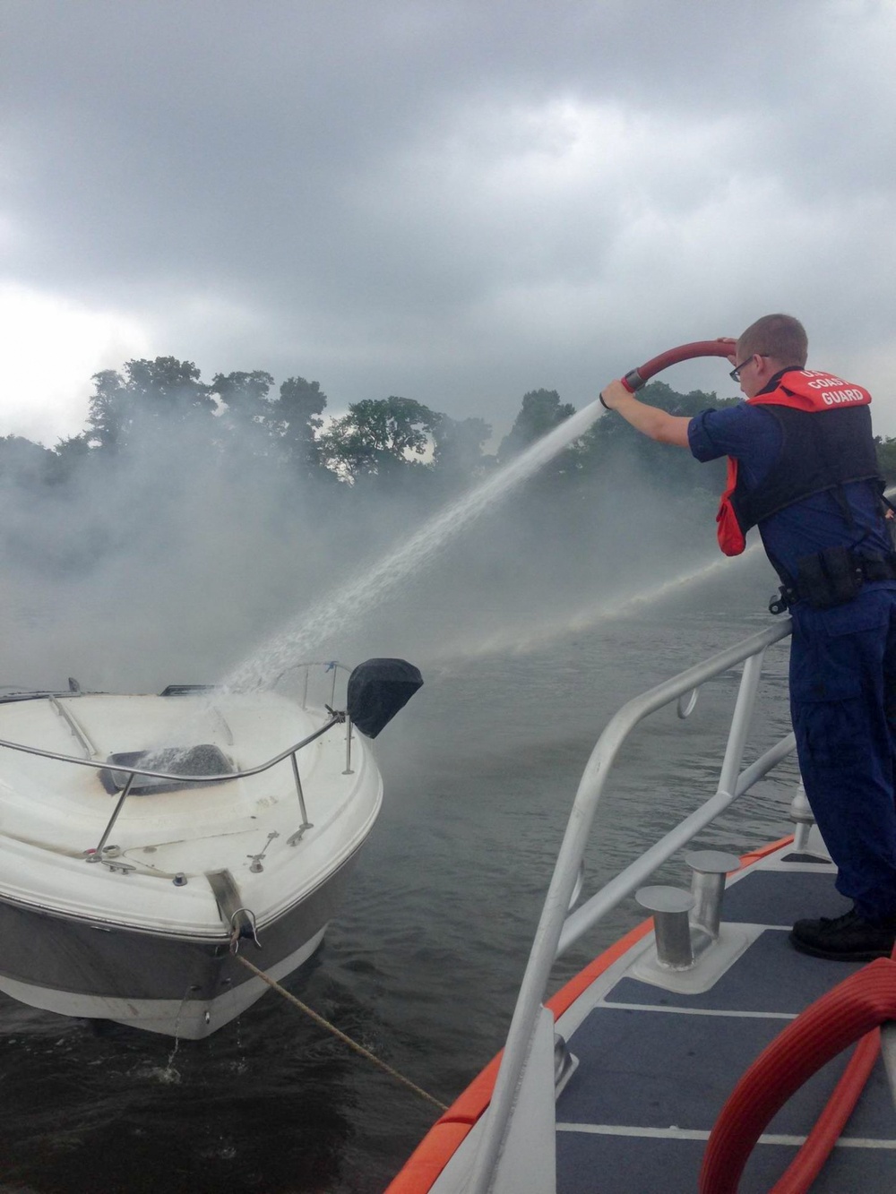 Coast Guard helps fight fire