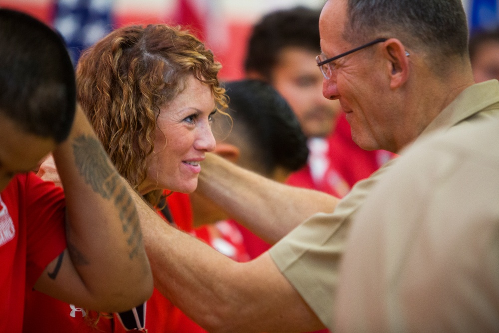 2015 DoD Warrior Games seated volleyball medals ceremony
