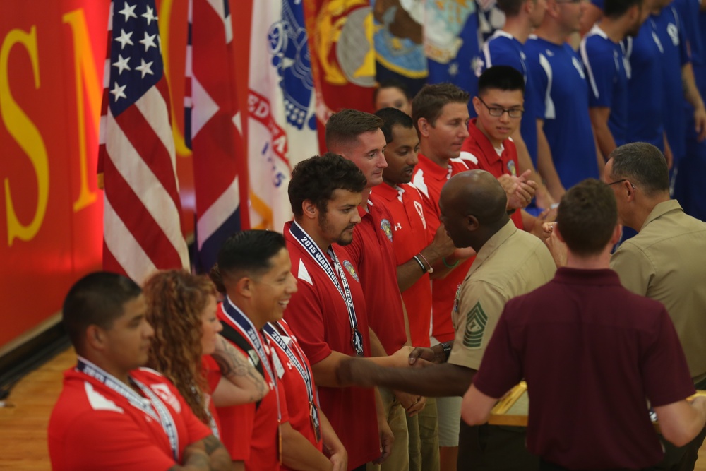 2015 DoD Warrior Games seated volleyball medals ceremony