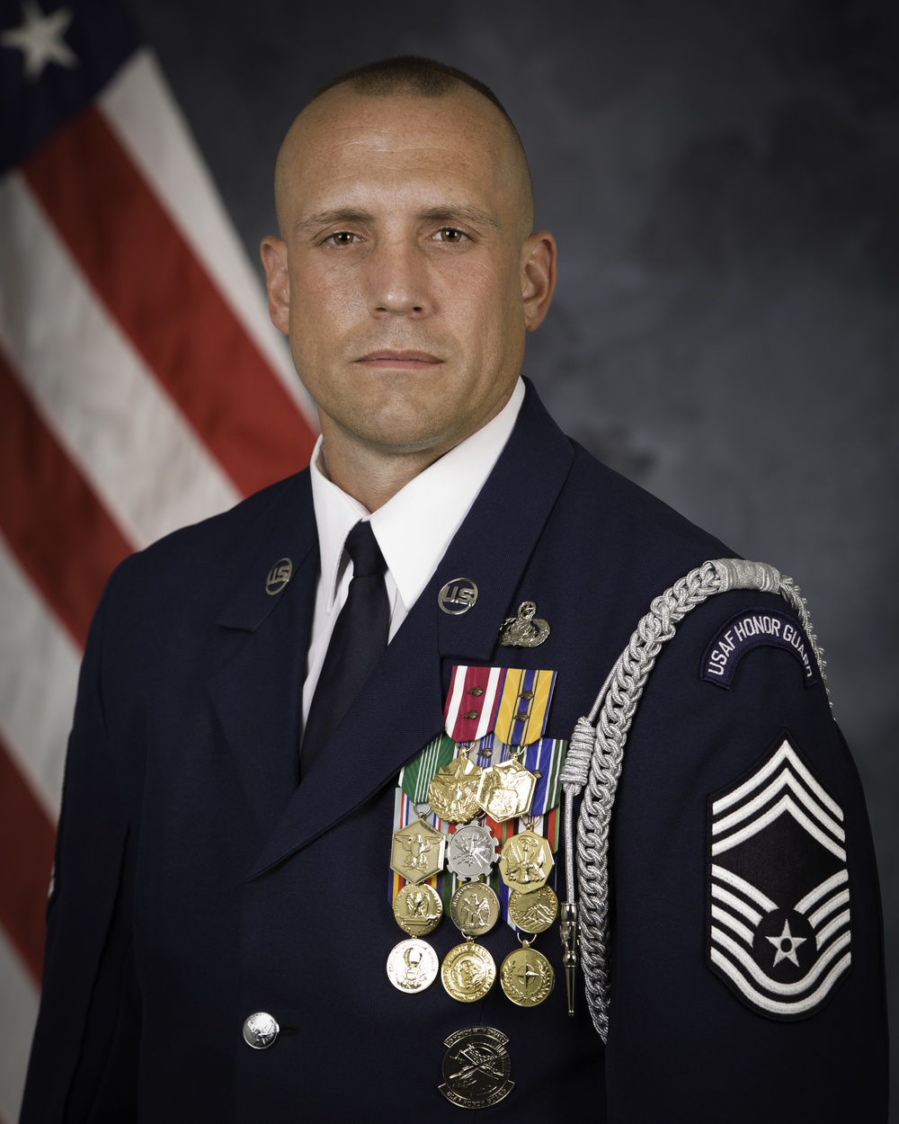 Official portrait, Chief Enlisted Manager, The US Air Force Honor Guard, Chief Master Sgt. William S. Rose, US Air Force