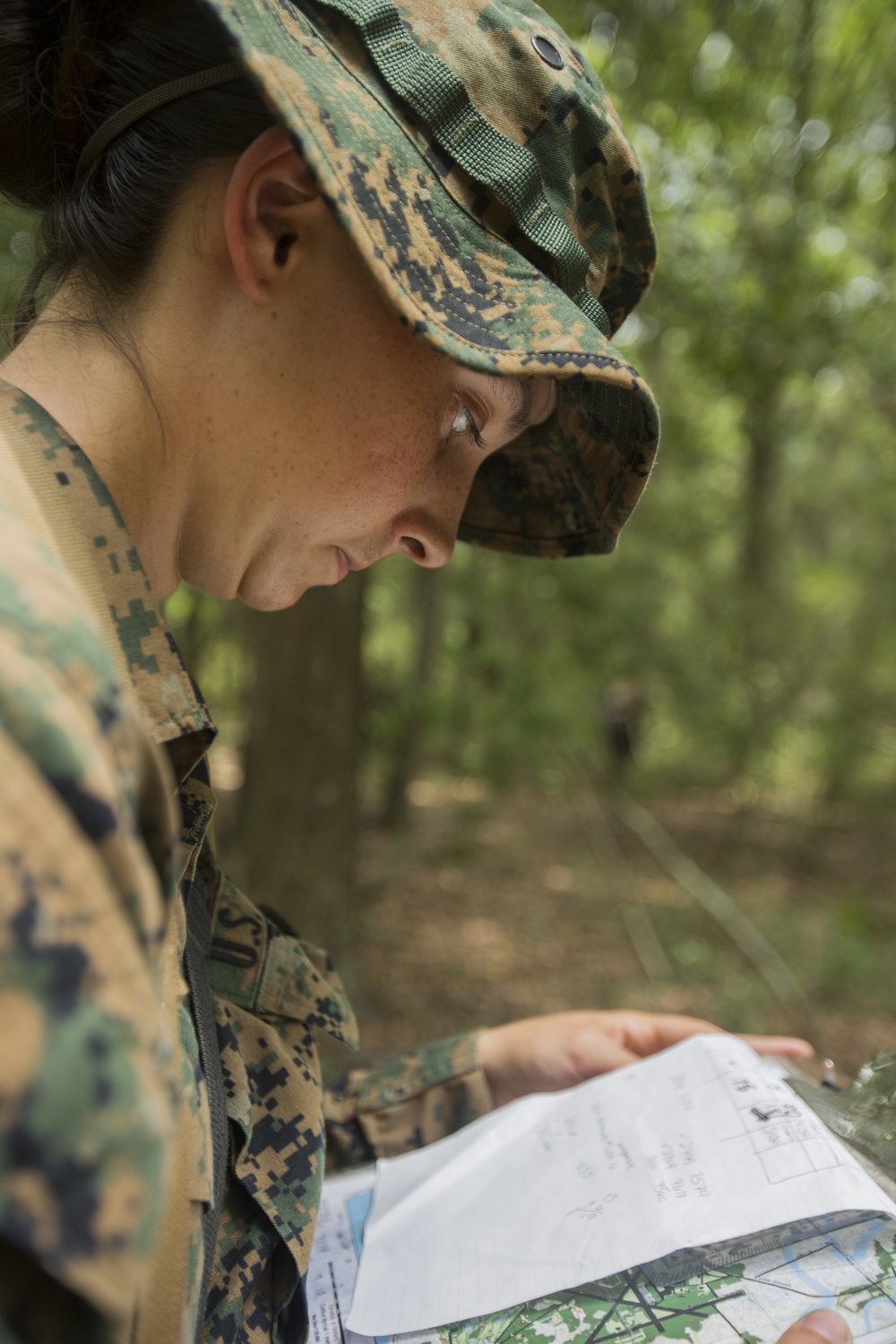 Marine recruits learn land navigation on Parris Island, S.C.