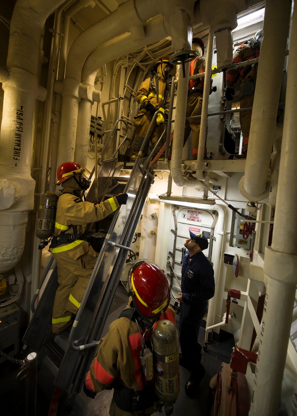 Training aboard USS Ross