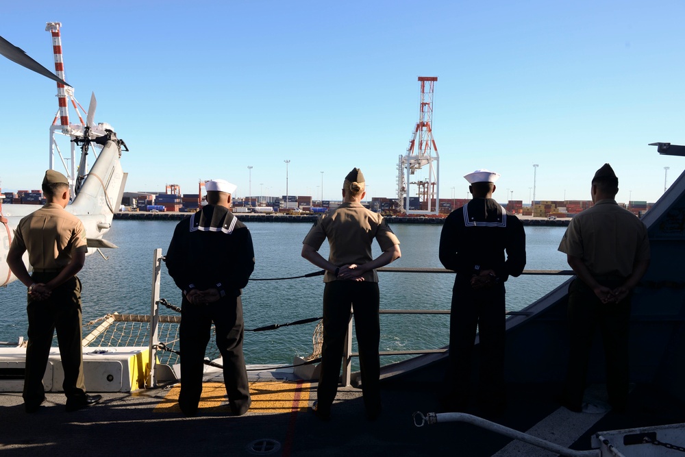 USS Green Bay arriving in Fremantle, Australia