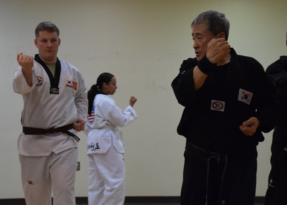 Grand Master Mun trains Soldier in Tae Kwon Do