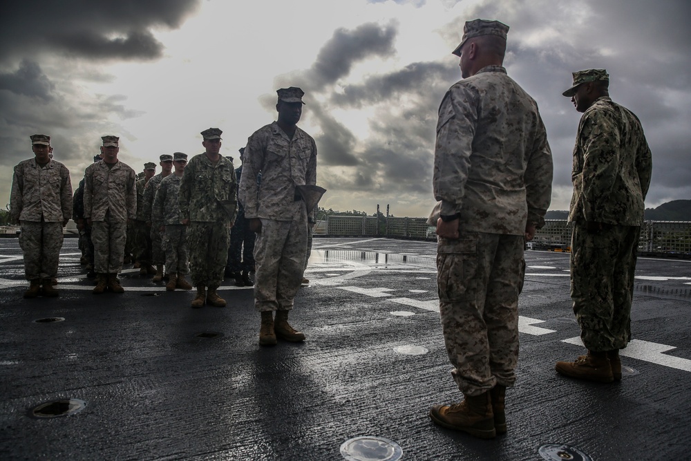 Marine promoted aboard the USNS Millinocket