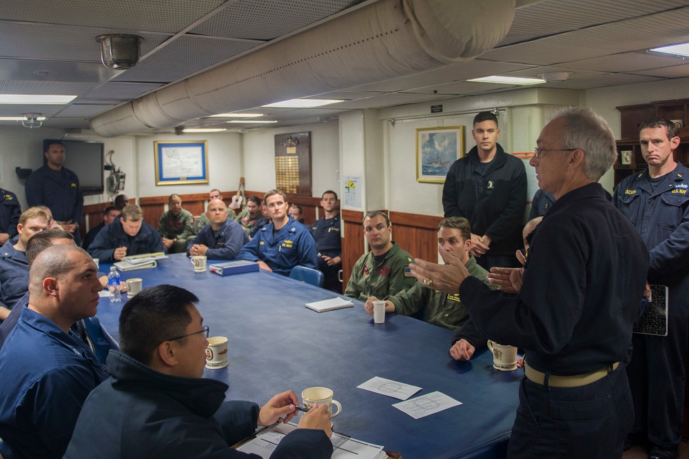 USS Preble’s port exit and distinguished visitor visit