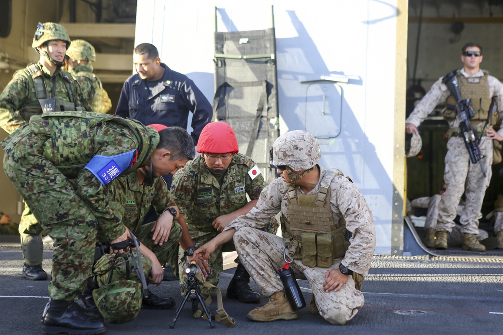 U.S. Marine and JGSDF deck shoot aboard the USS Green Bay (LPD-20)