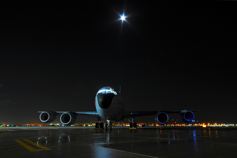 KC-135 at night