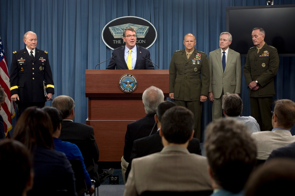 Secretary of defense and CJCS press brief