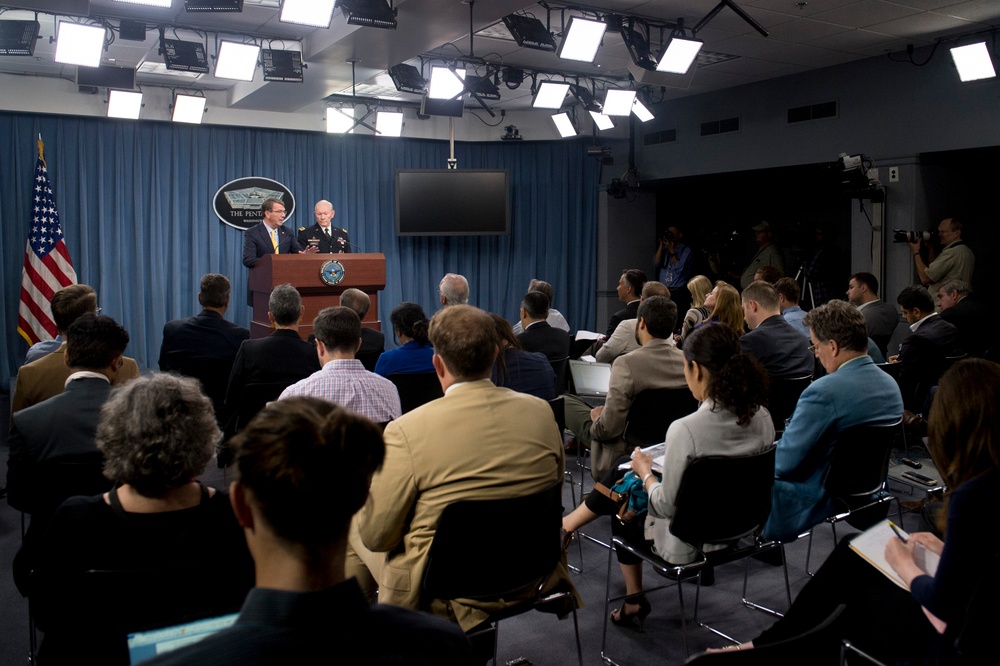 Secretary of defense and CJCS press brief