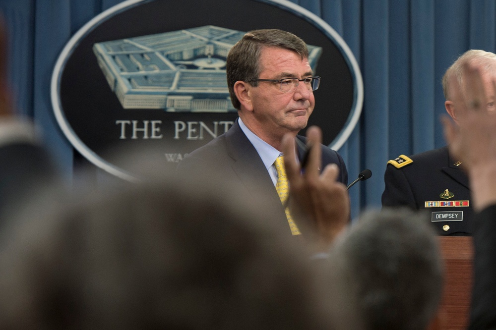 Secretary of defense and CJCS press brief