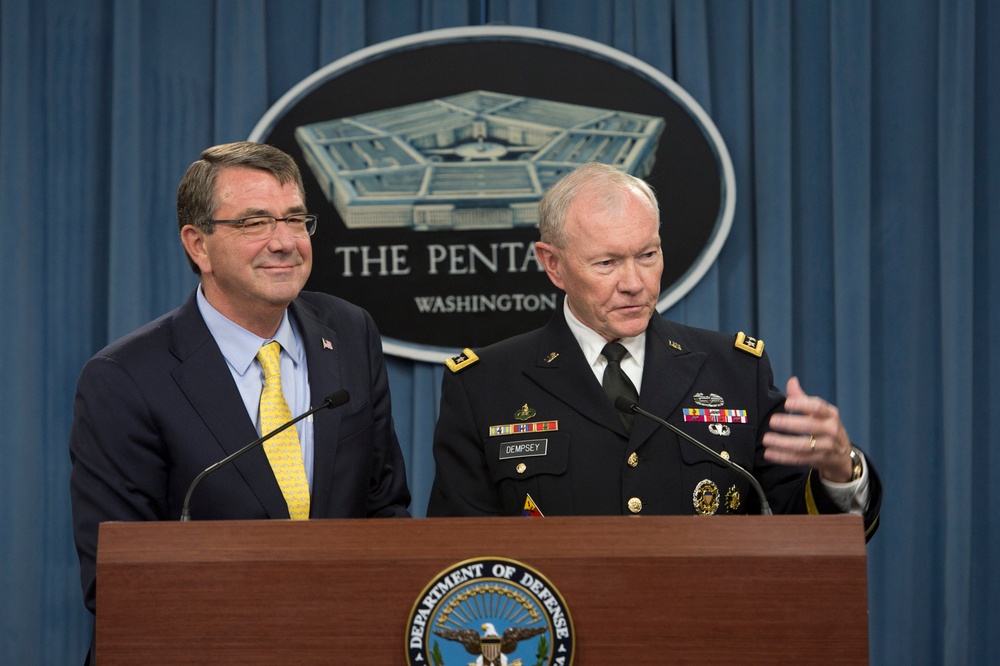 Secretary of defense and CJCS press brief