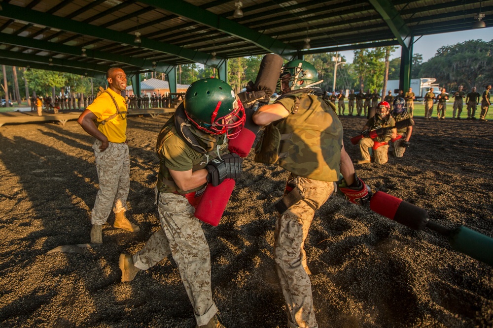 Marine recruits test close combat abilities on Parris Island