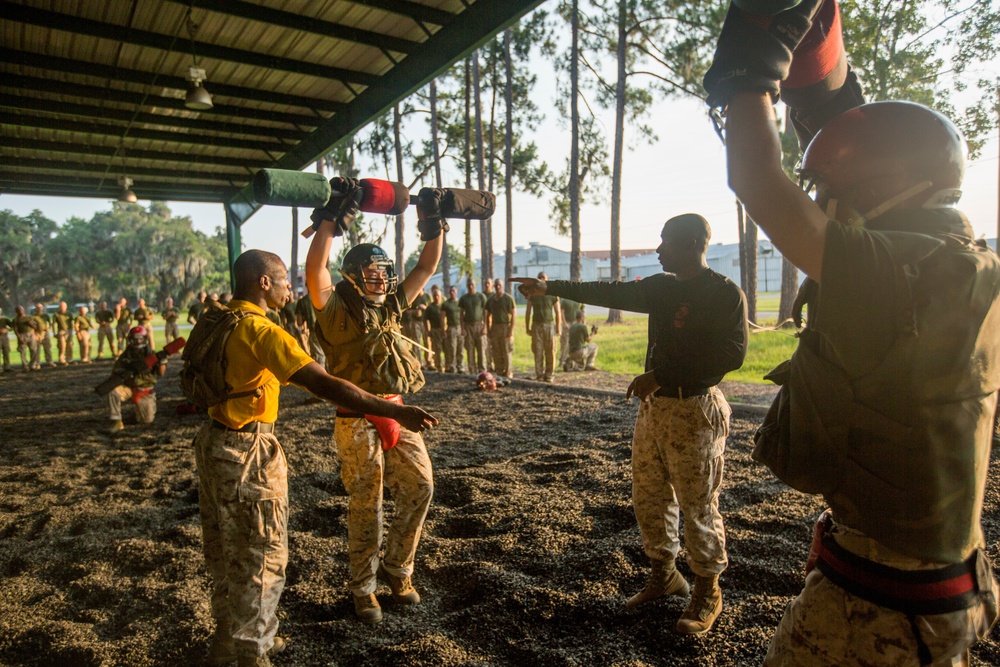 Marine recruits test close combat abilities on Parris Island