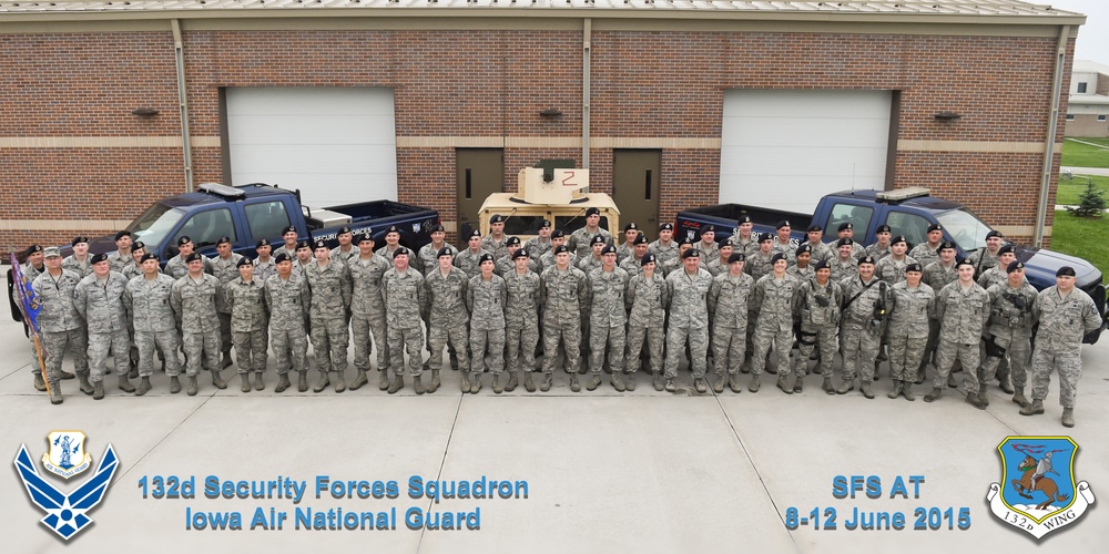 Members of the 132nd Wing SFS gather for group photo