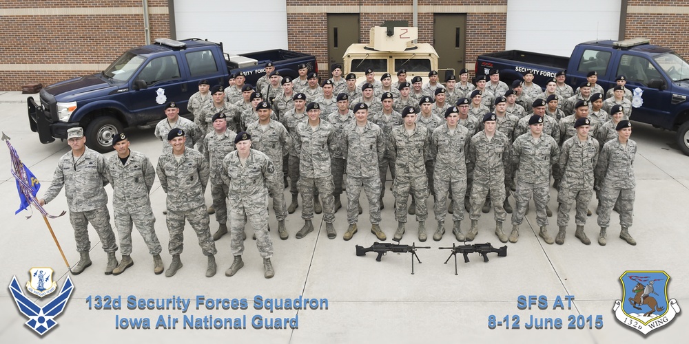 Members of the 132nd Wing SFS gather for group photo