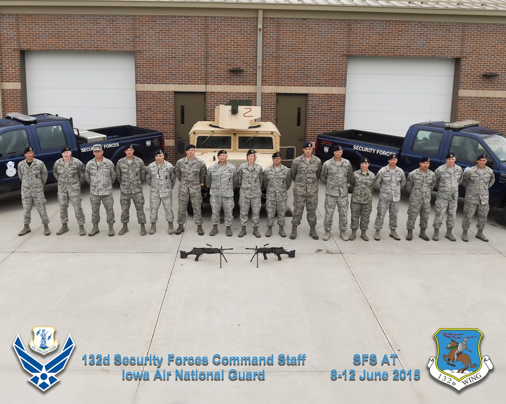 Members of the 132nd Wing SFS gather for group photo