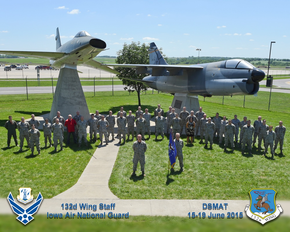 Members of the 132nd Wing Staff gather for group photo