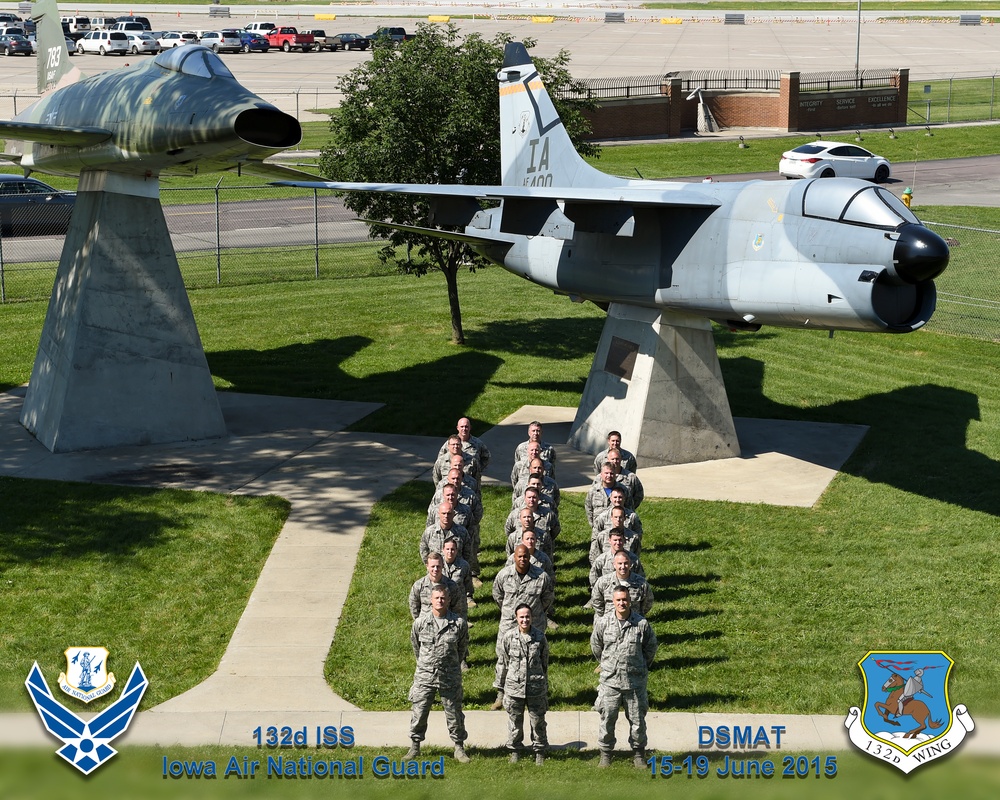 Members of the 132nd Wing's 132 ISS gather for group photo