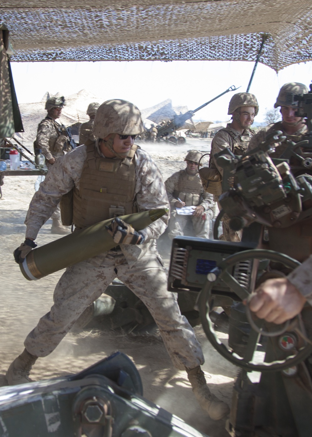 U.S. Marine and Australian artillery support combined arms together