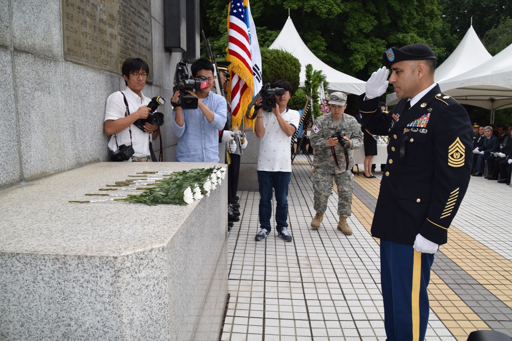 Senior enlisted Soldier honors Battle of Osan fallen