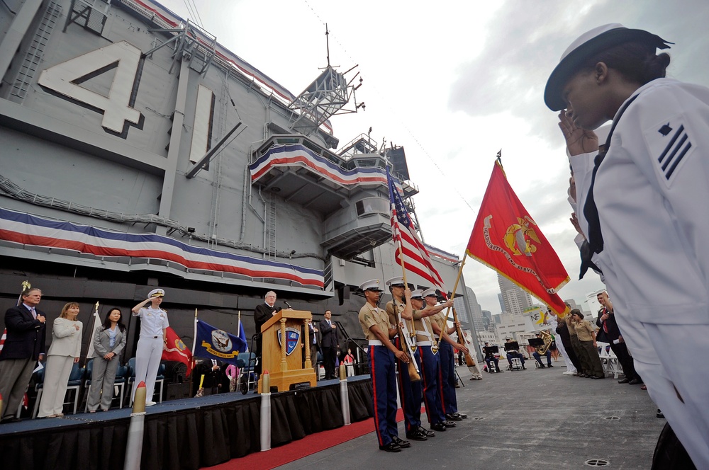 Naturalization ceremony on board the USS Midway Museum