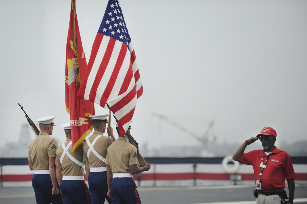 Naturalization ceremony on board the USS Midway Museum