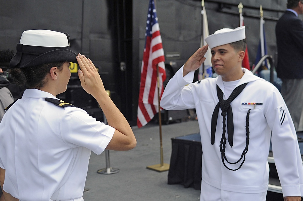 Naturalization ceremony on board the USS Midway Museum