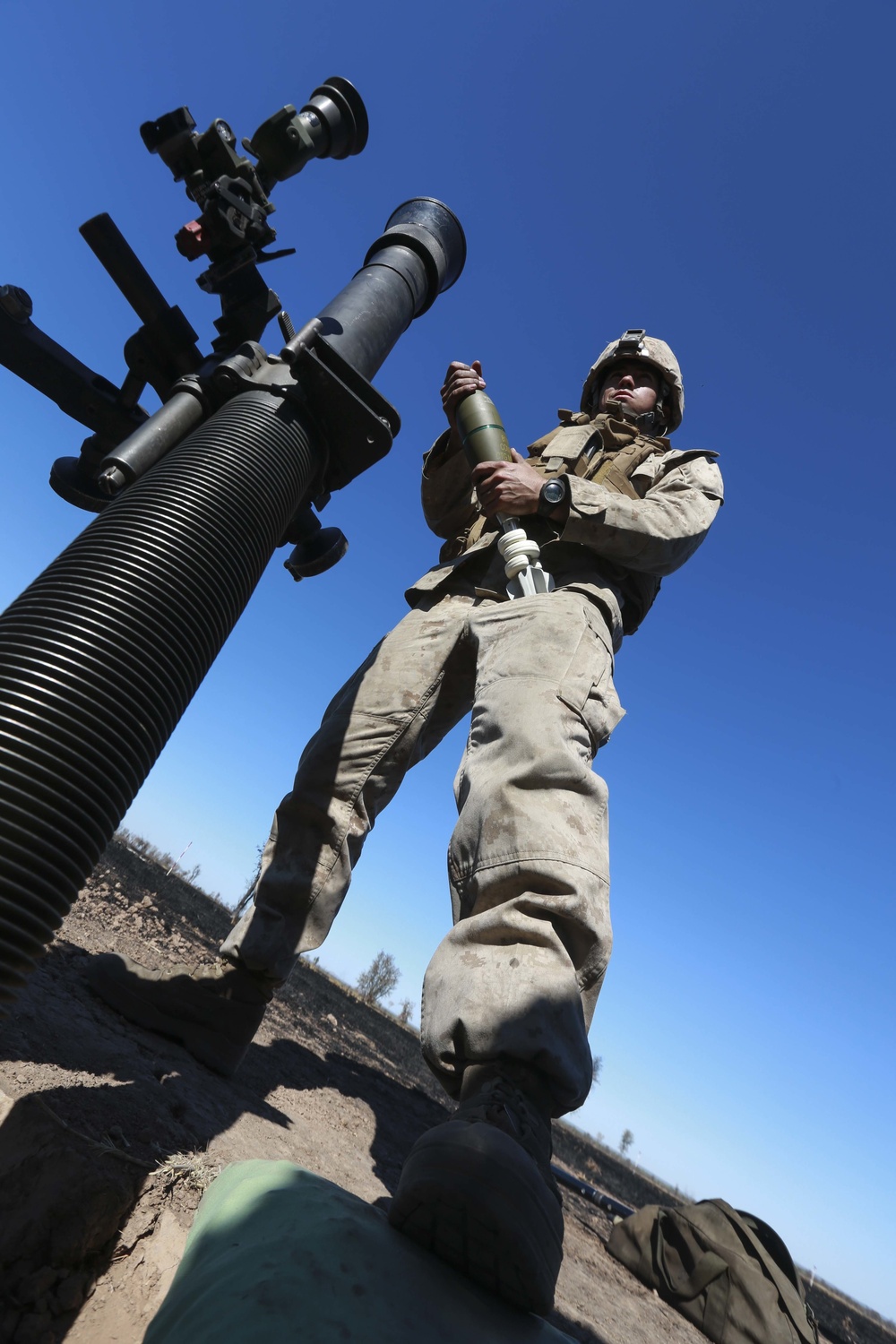 U.S. Marines fire mortars during Exercise Koolendong