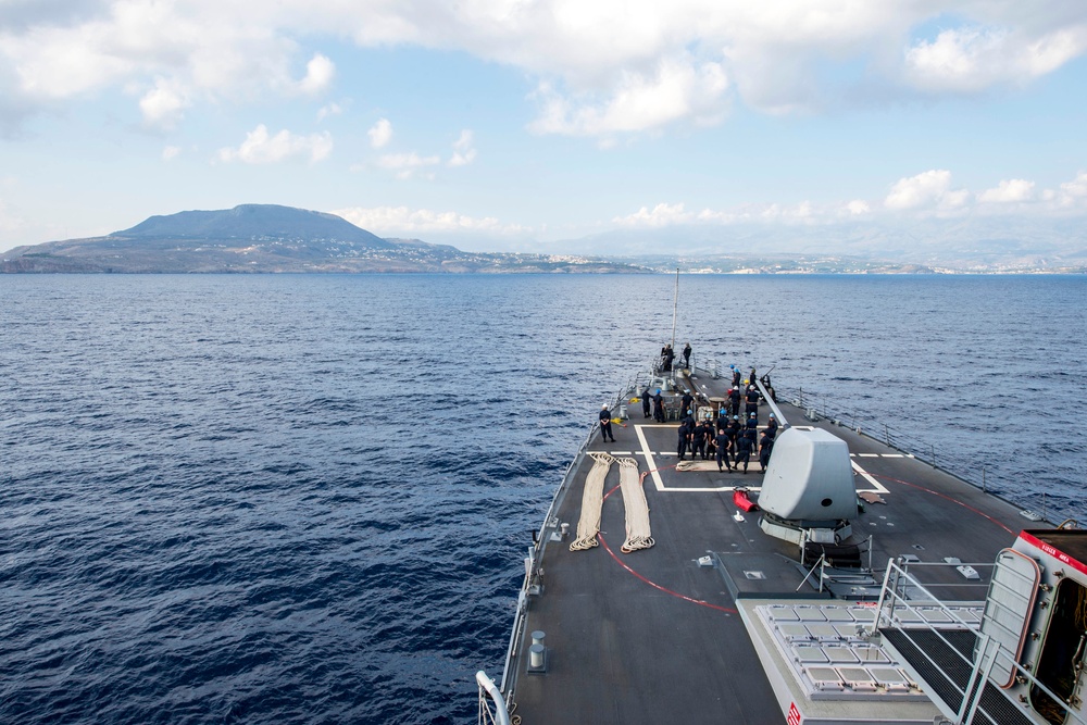 USS Porter approaches Souda Bay, Greece
