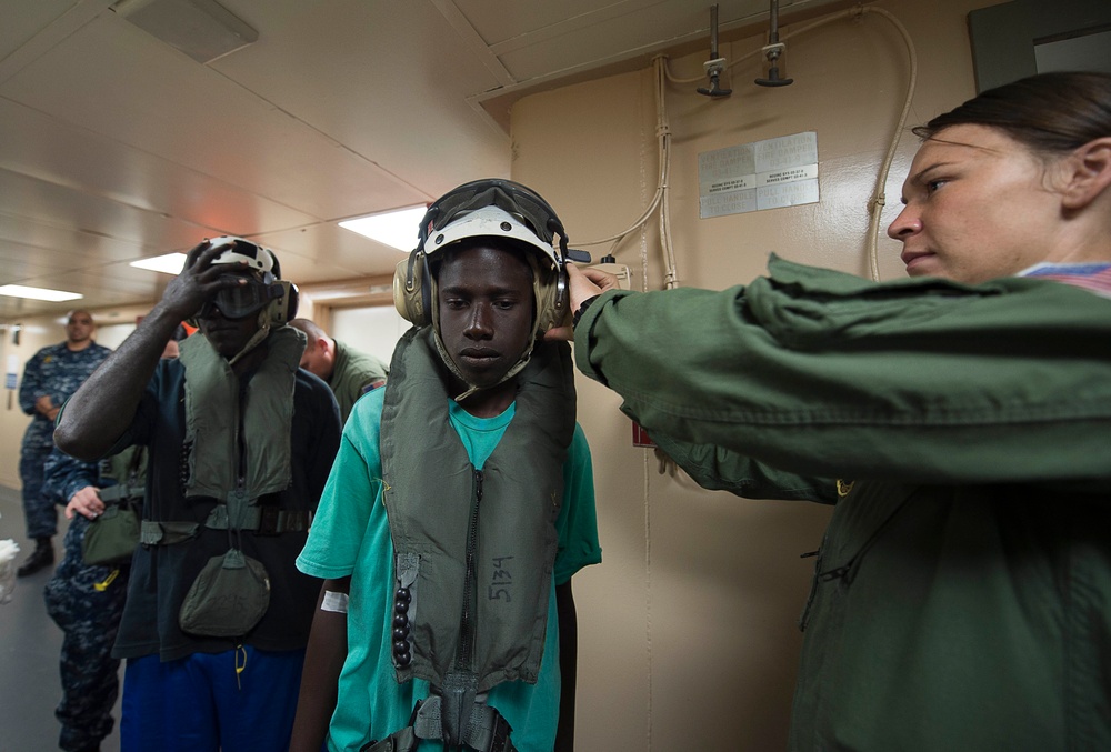 Bougainville locals returned after receiving critical care on the Mercy