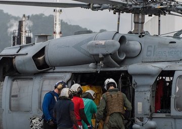 Bougainville patients returned after receiving critical care on the Mercy