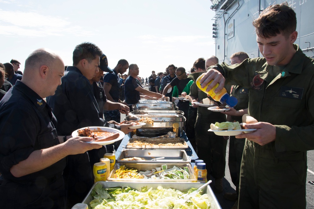USS Bonhomme Richard Fourth of July 'steel beach' picnic