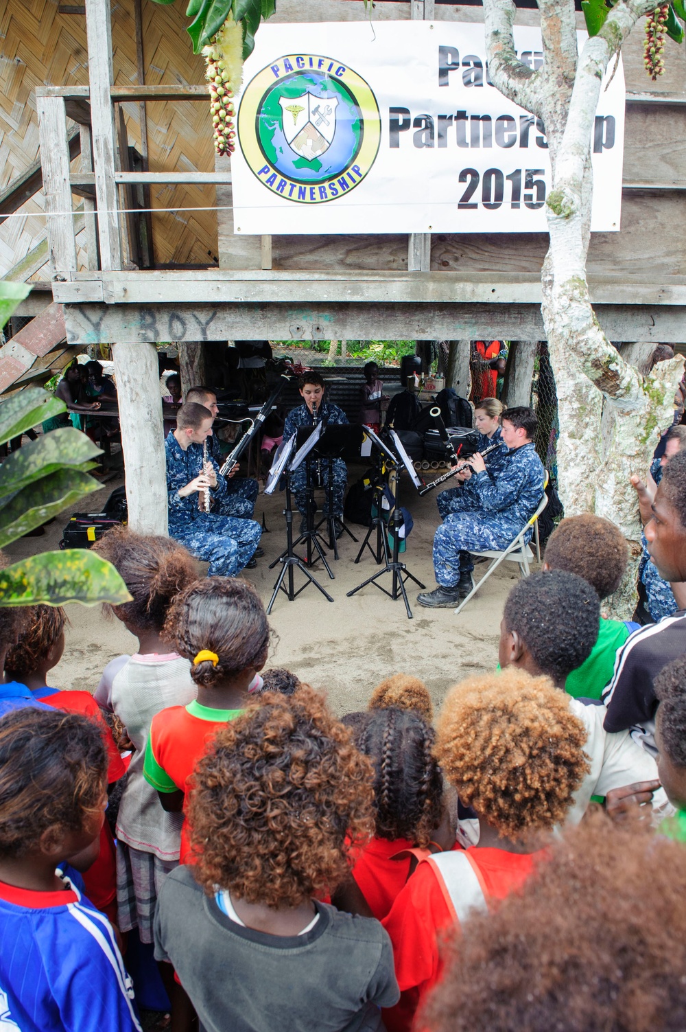 Pacific Fleet Band performs in Bougainville during Pacific Partnership