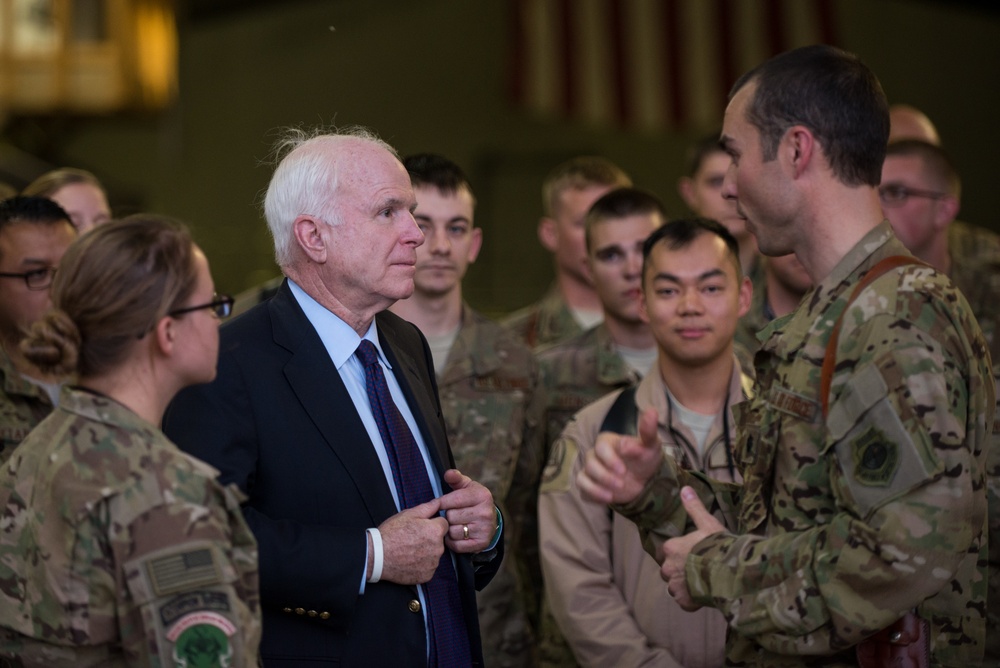 Sen. McCain visits BAF on Independence Day