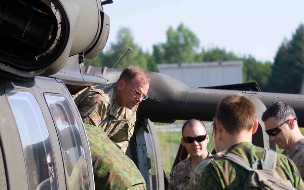 USAREUR and 4th ID Mission Command Element conduct terrain walk in Lithuania