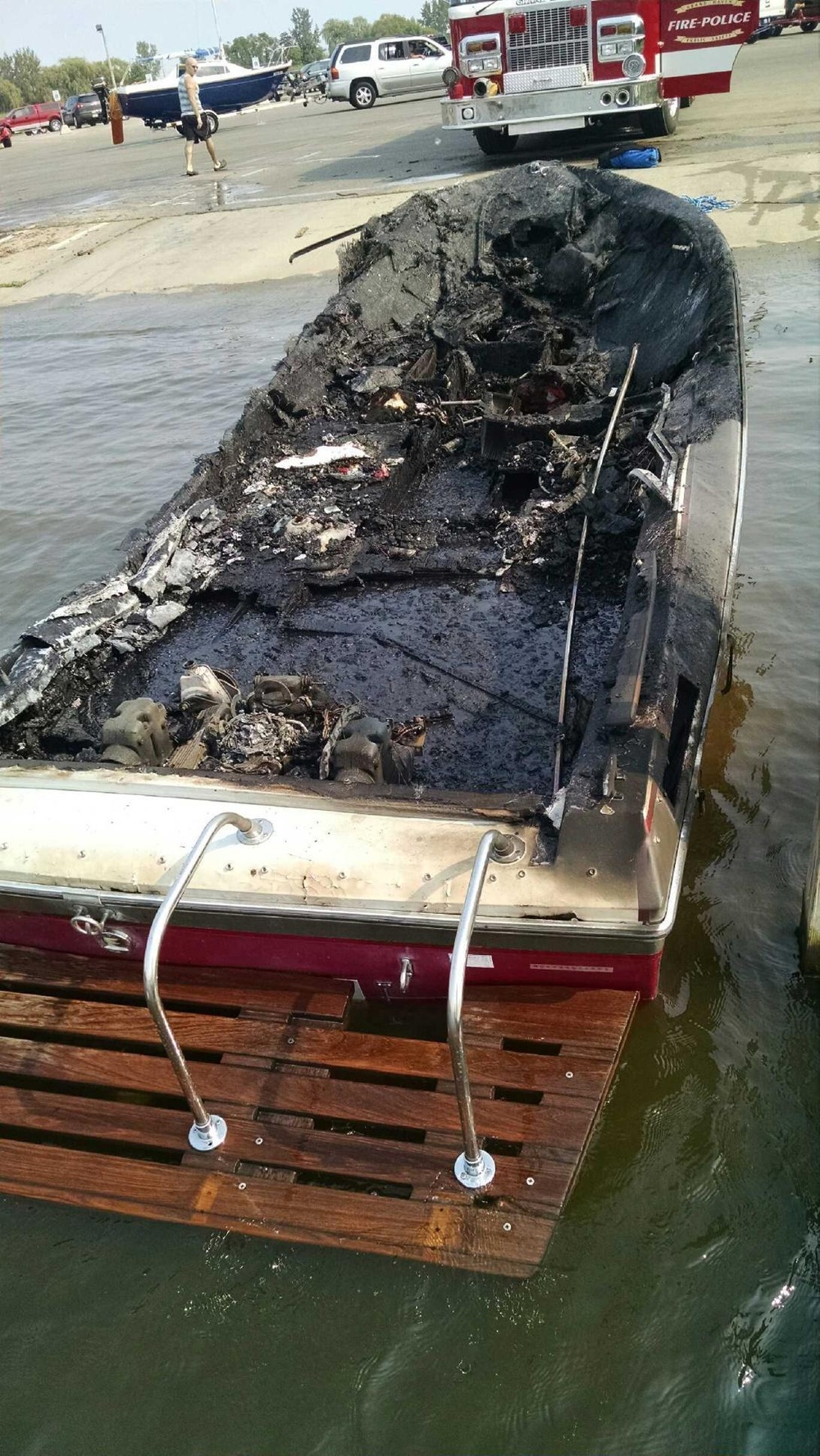 Coast Guard, good Samaritan rescue 4 people from burning boat on Grand River off Grand Haven