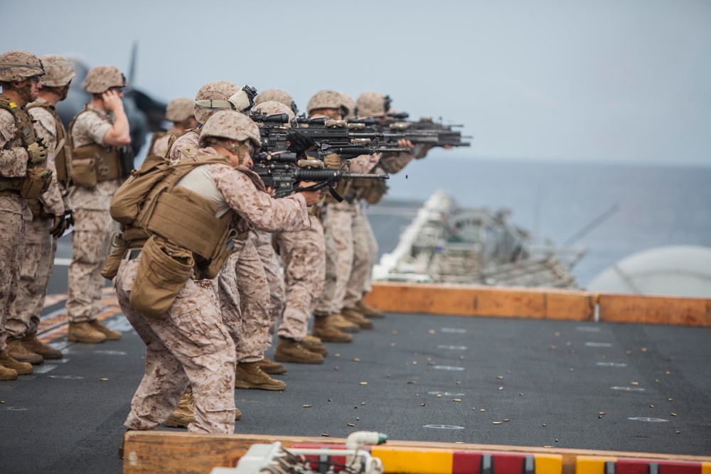 Marksmanship Training  aboard the USS Bonhomme Richard (LHD 6)