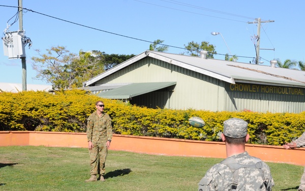 Tossing the rugby ball