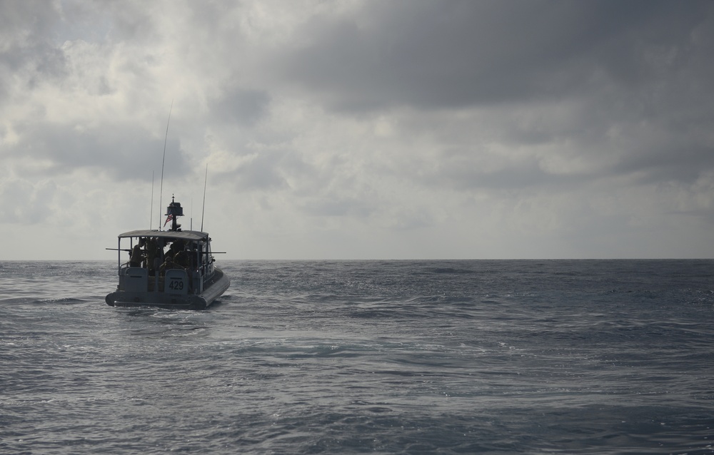 US Navy Sailors with the Coastal Riverine Squadron One patrol the waters of East Africa