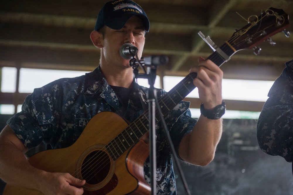 Pacific Fleet Band plays for students in Papua New Guinea during Pacific Partnership 2015
