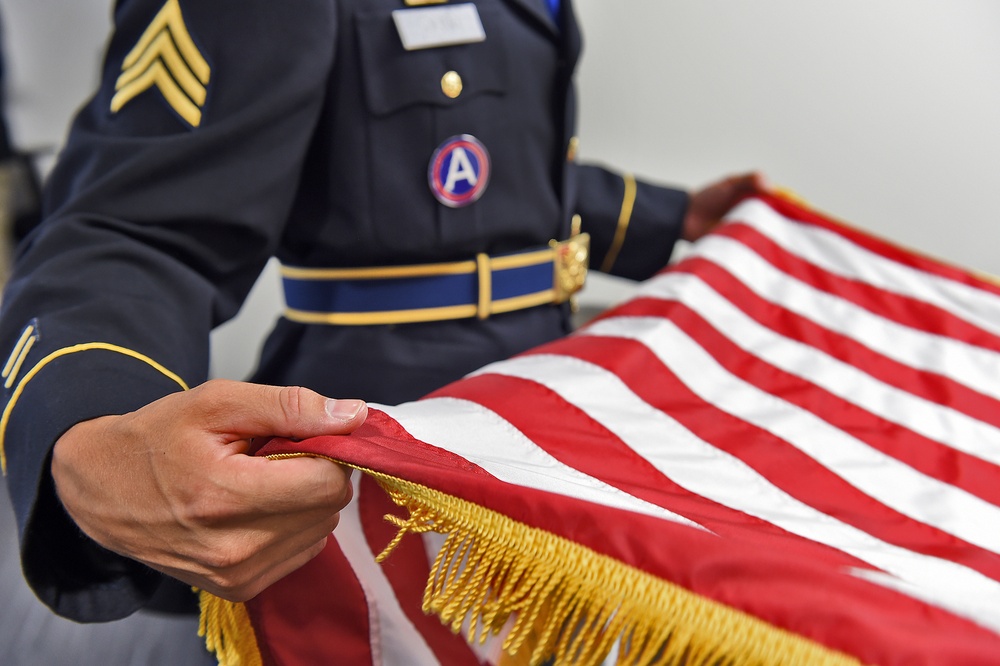 Army Reserve soldiers present the colors during Chicago Cubs game